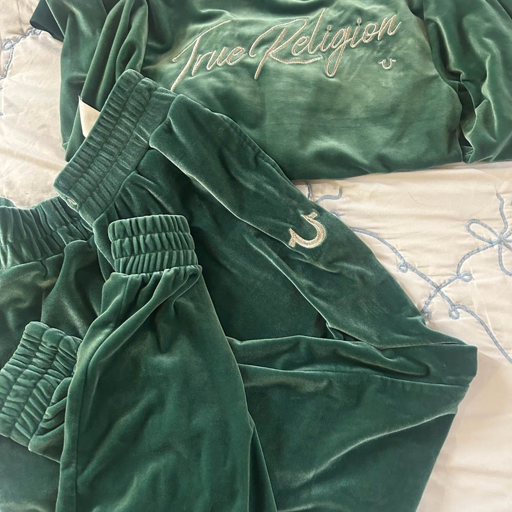 True Religion Forest Green Velour Set